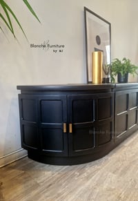 Image 4 of Long Curved Nathan Sideboard in Black with gold handles