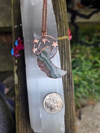 Image 2 of Electroformed Amethyst moon and stars necklace 02