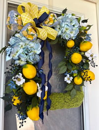 Image 3 of Lemon blueberry summer moss wreath