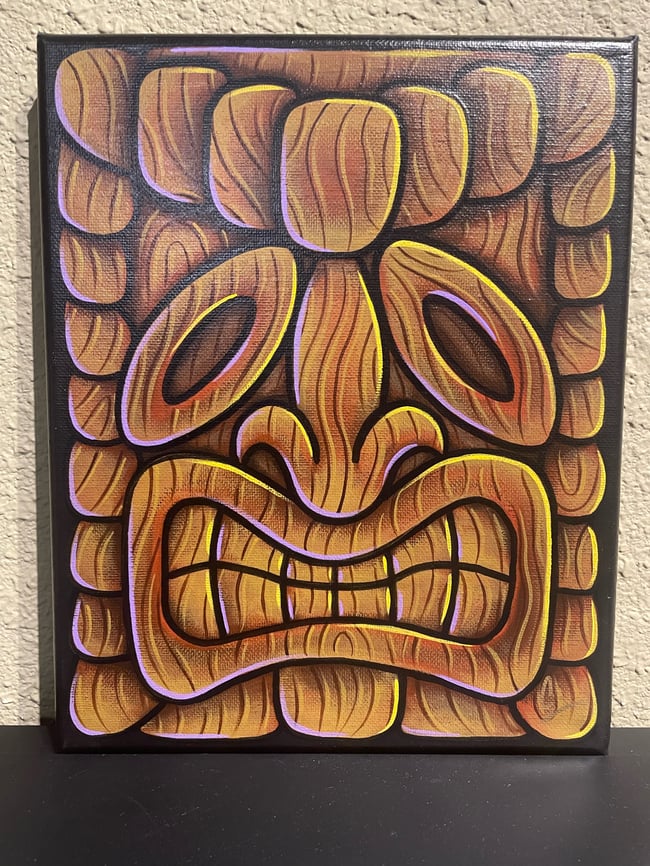 Tiki Painting- Grimacing Face