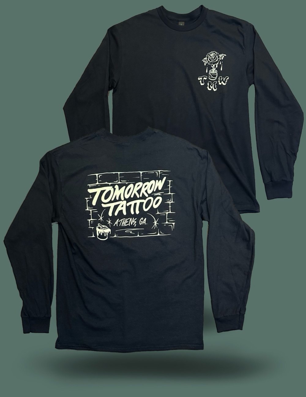 Image of Black/Light Sage Green Long Sleeve Shirt