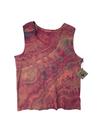 Image 2 of ♻️ UPCYCLED 3X PLUS Rib Knit Tank in Warm Muted Geode Ice Dye