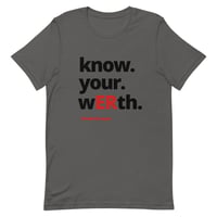 Image 1 of know your wERth Short-Sleeve Unisex T-Shirt Black/Red
