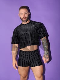 Image 1 of THE BLACK LICORICE OVERSIZE CROP TOP