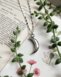 Image 1 of Silver Half Moon Necklace