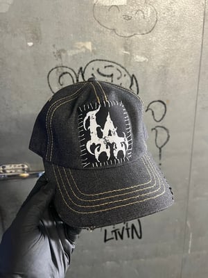 Image of D.I.Y stitched denim snap back hats 