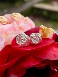 Image 1 of Coiled Rose Stud Earrings