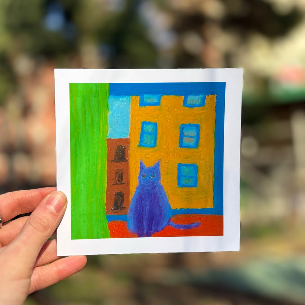 Image of rosa in the window 5x5 mini art print