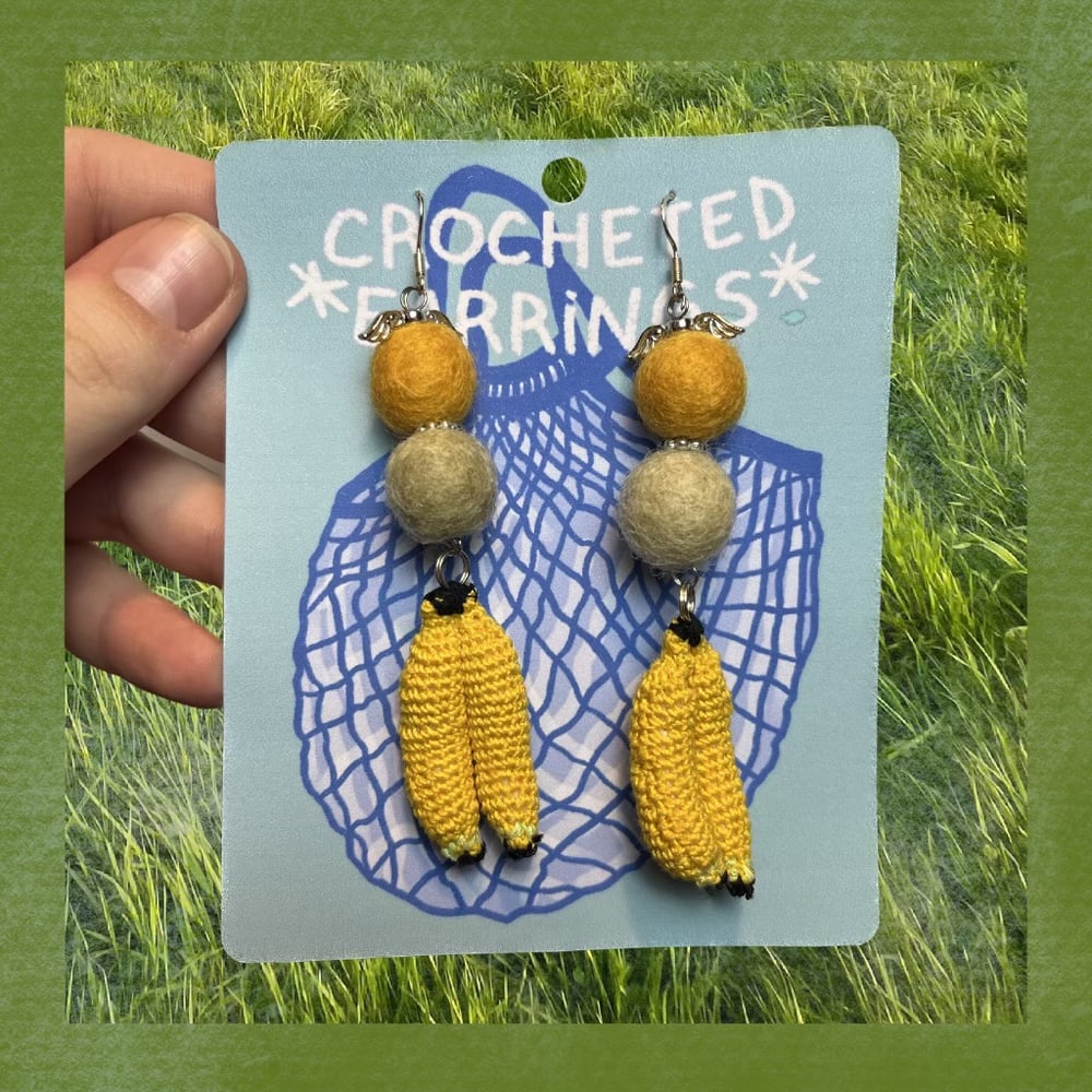 Image of BANANAS crocheted earrings