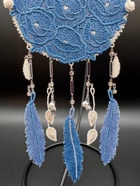 Image 4 of Two-Tone Periwinkle Blue Floral Dream Catcher