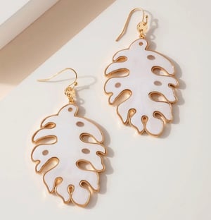Image of Crave Ivory Leaf Earrings