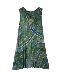 Image 2 of XXL Knit Pocket Tank Dress in Verdant Geode Ice Dye