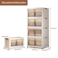 Image 4 of Foldable Plastic Storage Cabinet – 4 Layer Wardrobe Locker Organizer for Home & Living Room