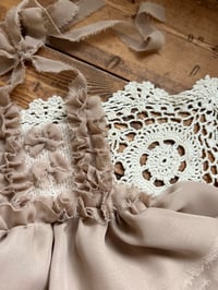 Image 4 of Taupe Chiffon Newborn Romper