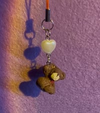 Image 2 of Leo Charm- Handmade Teddy Bear Charm- Cute Polymer Clay Accessory