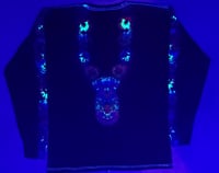 Image 4 of Large  longsleeve UV blacked out mandala Kenny combo