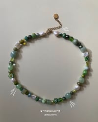 Handmade Bead Necklace - “Pistachio”