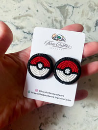 Image 2 of Poké Ball Earrings (Dangly or Studs)