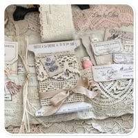 Image 13 of French lace tattered  Sewing Book/Needle book with lace samples