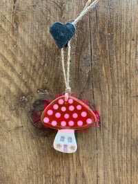 Image 2 of Ceramic Toadstool House Hanging decoration