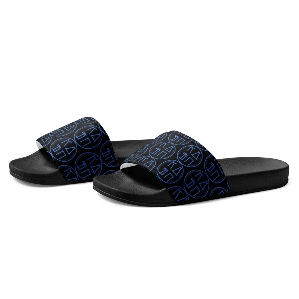 Image of KASHONLY PATTERN MEN'S SLIDES-BLACK