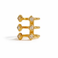 Image 1 of Stacked Solitaire Cuff Ring