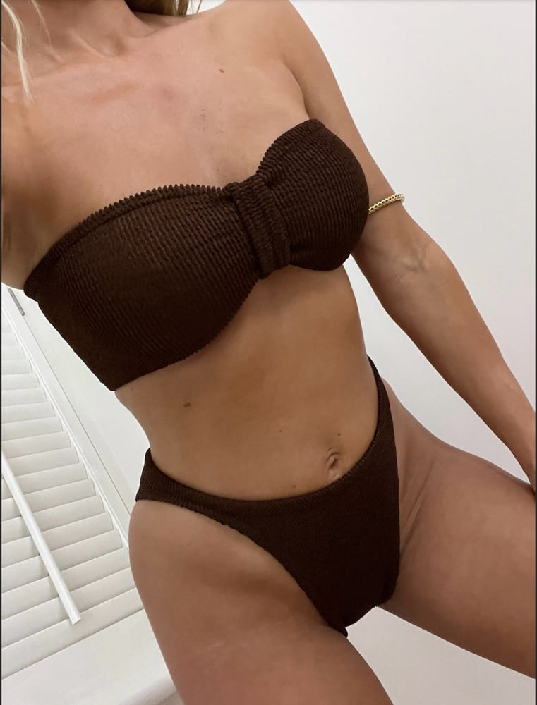 Image of Sweetie Bikini In Chocolate Brown Crinkle 