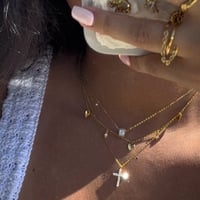 Image 1 of S925 DIAMOND CROSS NECKLACE 