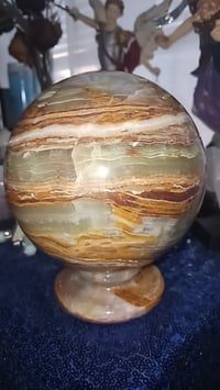 Green Onyx Sphere with stand