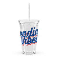 Image 2 of Beading Vibes Clear plastic tumbler
