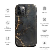 Image 14 of Gold and Black Tattered Texture Gnarled Roots Goth Inspired Tough Case for iPhone®