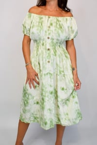Image 2 of Tie Dye Splash Button Front Midi Dress
