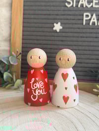 Image 1 of ‘Love You’ Peg dolls - Set of 2