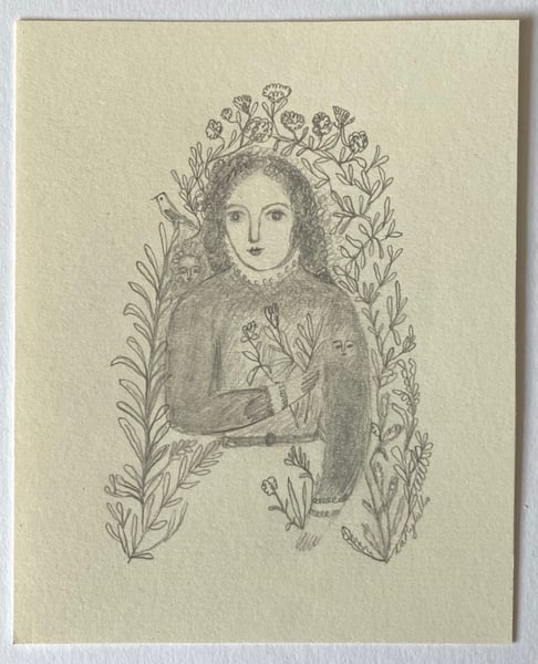 Image of a gentle gathering of wild flowers - smaller drawing 