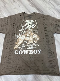 Xlarge Cowboy tan lace destroyed 