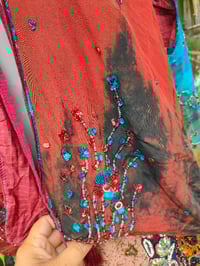 Image 2 of Mykonos sari jewel oversized waistcoat / top 10-18 red turquoise