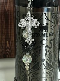 Image 3 of Black Gothic Glam Tumbler Straw Dangle
