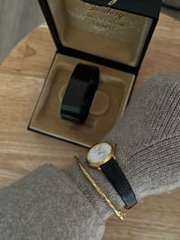 Image 3 of RARE Vintage Genuine Leather Round Dial Watch - New in Box with Tag 🏷️ 