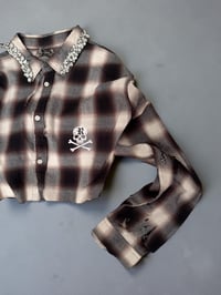 Image 2 of R Skull Crystal Flannel