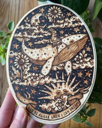 Image 1 of the dreamer's expedition | pyrography plaque