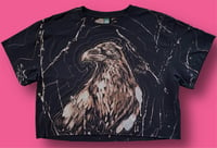 Image 1 of ‘MAGESTIC CROW’ BLEACH PAINTED CROP T-SHIRT XXL