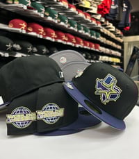 Image 3 of New Era 59Fifty Black Navy Gold w/ H-Town Legends Blip included 