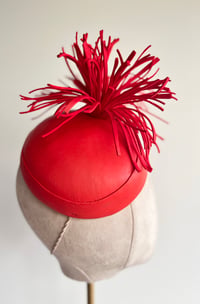 Image 2 of Red  leather button 