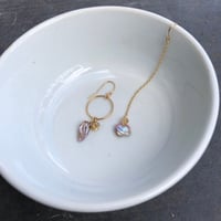 Image 3 of Boucles d’oreilles Keshi & Quartz rutile 