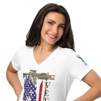 Image 8 of Women’s Veteran relaxed v-neck t-shirt