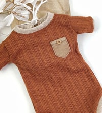 Image 2 of Newborn bodysuit for photoshoot | cinnamon brown | Brayden