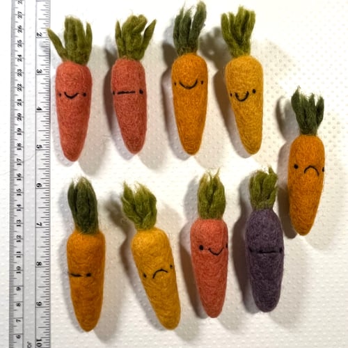 Image of moody carrot ornaments
