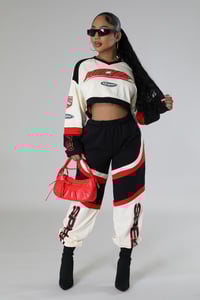 Image 2 of Racing Chic Crop Jogger Set