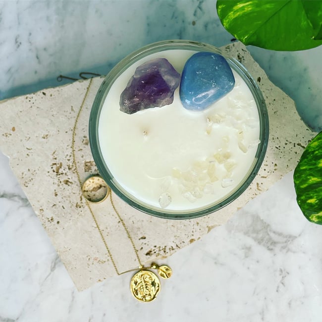 Zodiac Crystal Infused Candle 450g - SAGITTARIUS  **ONLY 10 AVAILABLE**