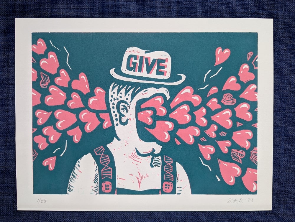 Untitled reduction linocut #31